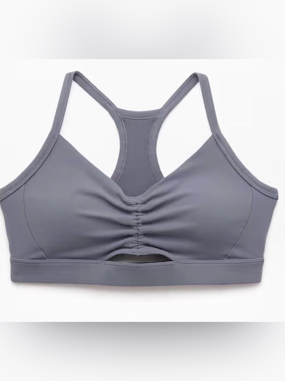 Athleta Vital Cinch Sports Bra in color Slate. Women's size large.